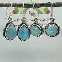 Load image into Gallery viewer, Larimar and Solid Sterling Silver Earrings