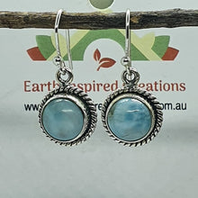 Load image into Gallery viewer, Larimar and Solid Sterling Silver Earrings
