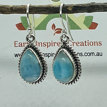 Load image into Gallery viewer, Larimar and Solid Sterling Silver Earrings