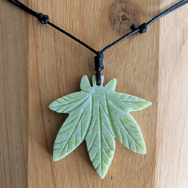 Marijuana Stone Leaf Necklace