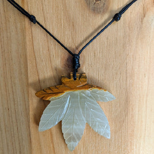 Marijuana Stone Leaf Necklace