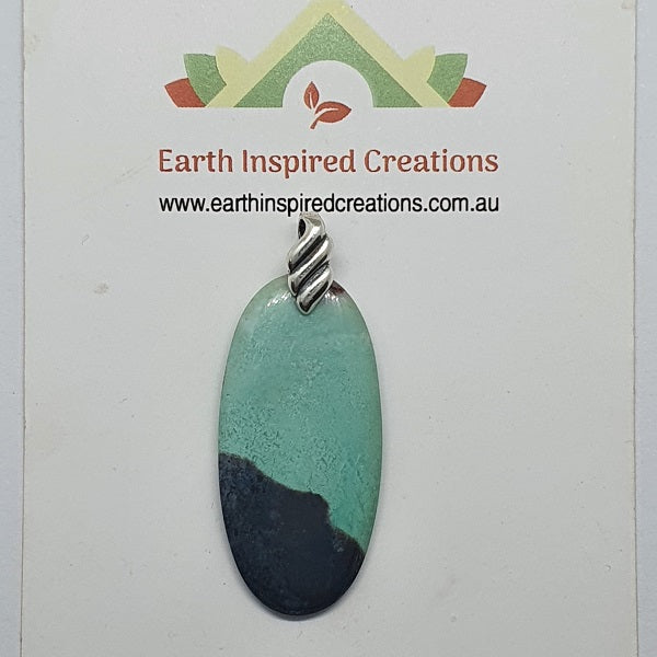 Blue Opalised Wood Pendant Pendants