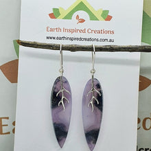 Load image into Gallery viewer, Purple Moss Agate Earrings