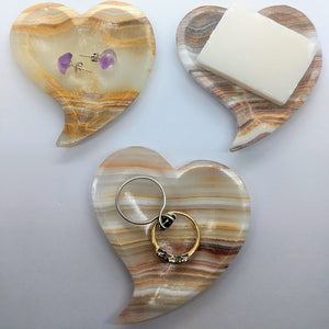 Banded Onyx Curved Heart Dish