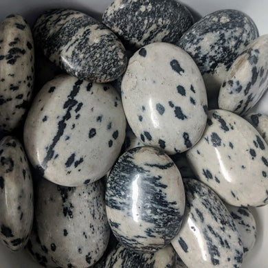 Black Dot Granite Palm Stones