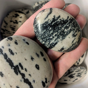 Black Dot Granite Palm Stones