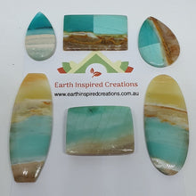 Load image into Gallery viewer, Blue Opalised Wood Cabochons