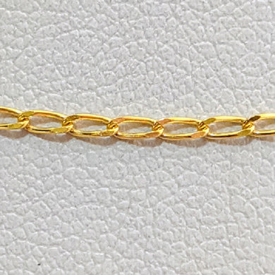gold long curb necklace