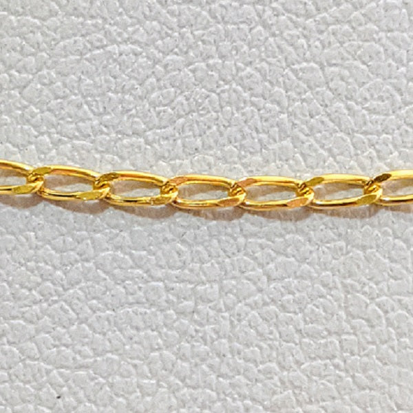 gold long curb necklace